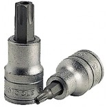 BITS CURTOS TORX COM FURO E CAIXA QUADRA DE 1/2" PARA USAR COM ROQUETE